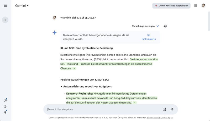 Gemini und SEO